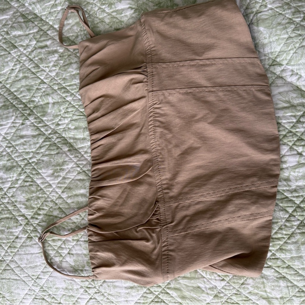 ZARA Tan Spaghetti Strap Top